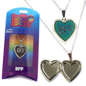 Colour Changing Personalised Mood Locket Necklace:- BFF
