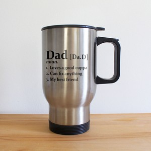 Dad Definition Personalised Travel Mug In Silver