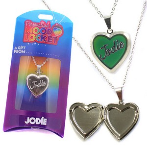 Colour Changing Personalised Mood Locket Necklace:- Jodie