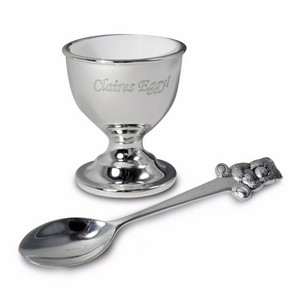  Silver Plated Personalised Egg Cup & Spoon
