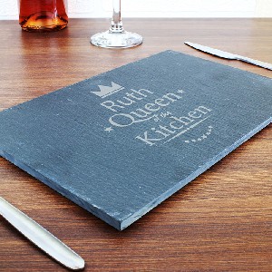 Queen of the Kitchen Personalised Slate Cheese Board