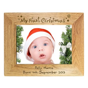  My First Christmas Personalised 5x7 Wooden Photo Frame