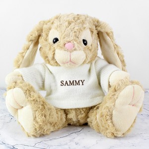 Cute Personalised Bunny  (Name Only)  - Brown Embroidery