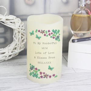 Forget Me Not Personalised  (Any Message) LED Candle