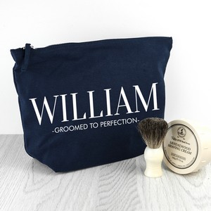 Men's Personalised (Any Message) Wash Bag in Navy