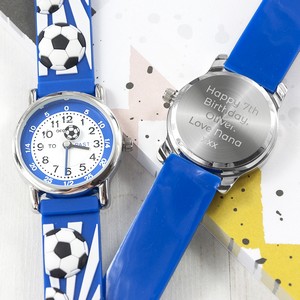 Personalised Kids Blue Football Watch 