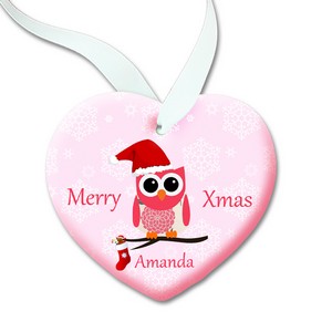 Cute Owl Personalised Christmas Decoration
