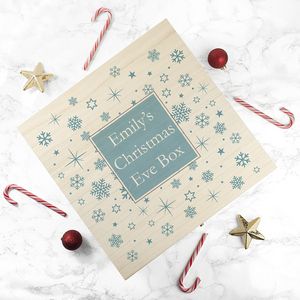 Ice Blue Personalised Snowflake Christmas Eve Gift Box 